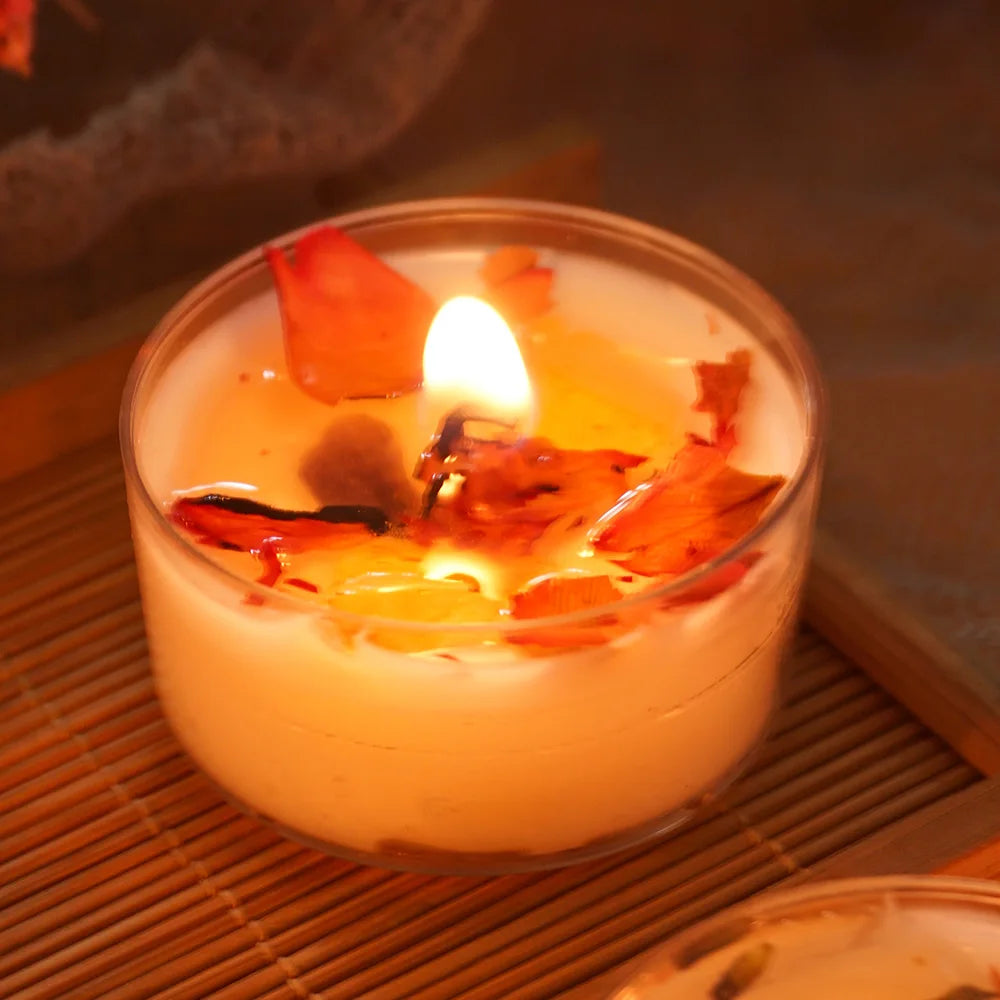 6 Pack, Dried Flower Scented Candles