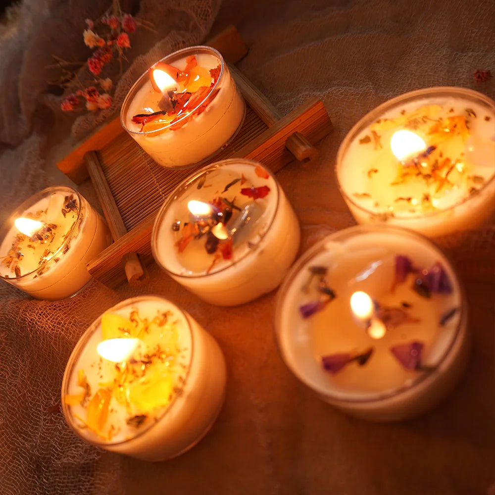 6 Pack, Dried Flower Scented Candles