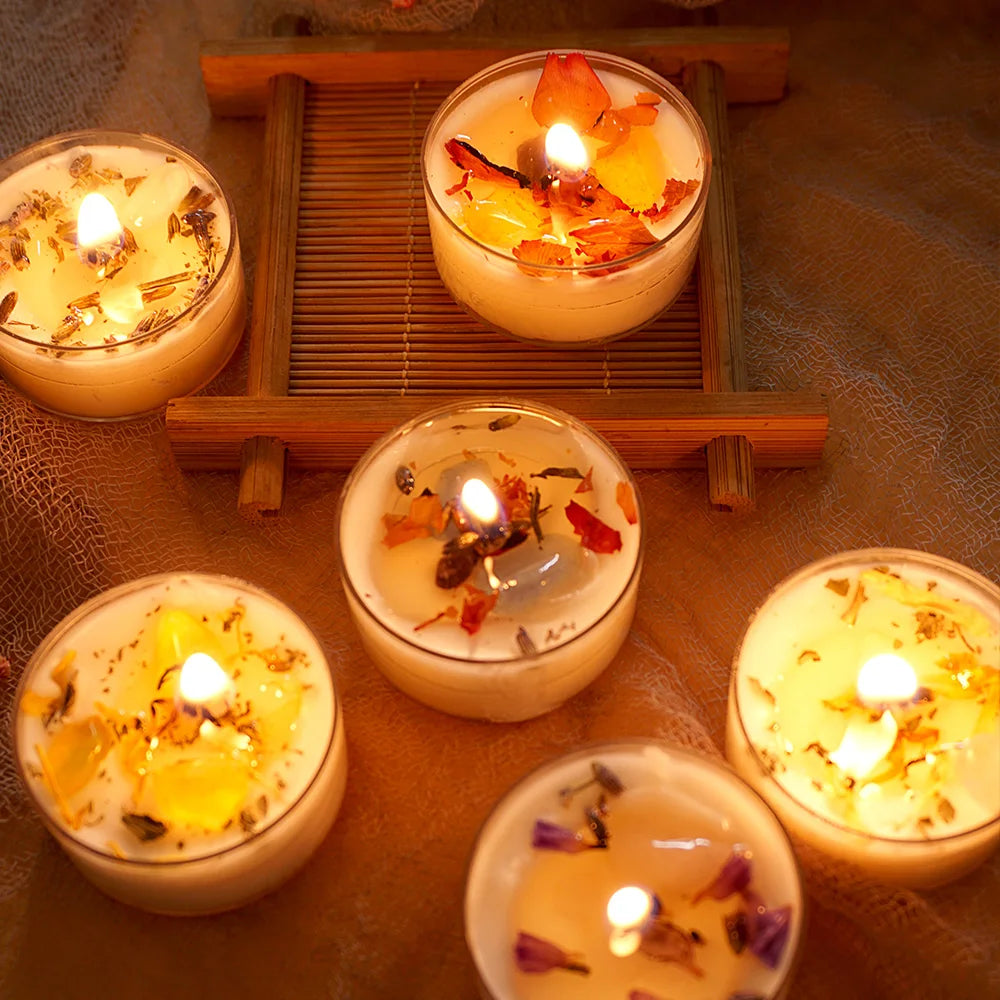 6 Pack, Dried Flower Scented Candles